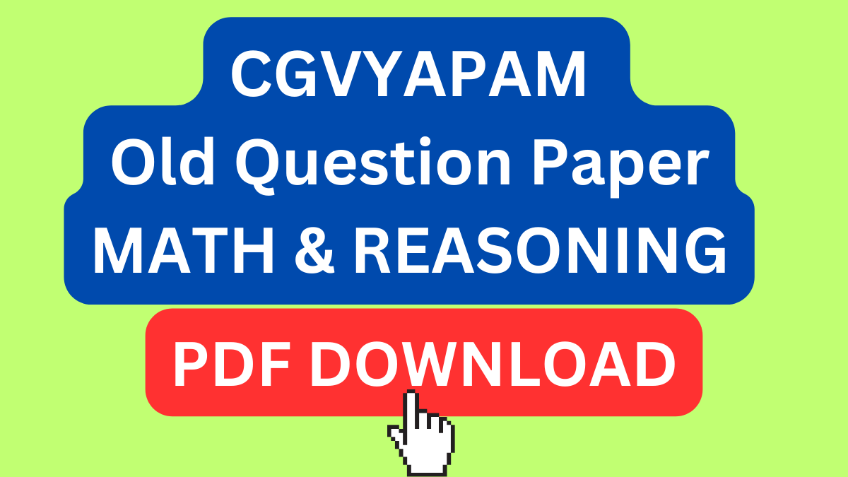 CGVYAPAM Old Question Paper Math Reasoning