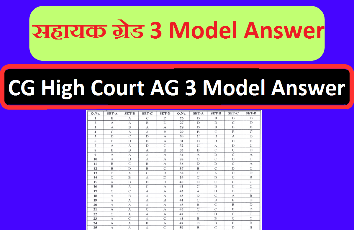 CG High Court AG 3 Model Answer