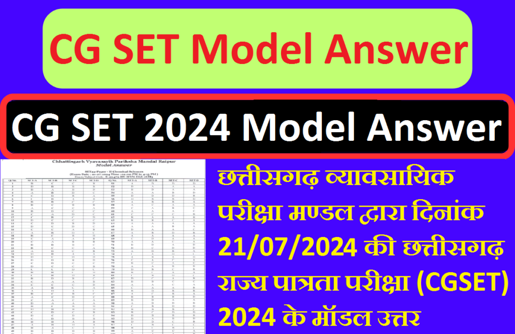 CG SET Model Model Answer 2024