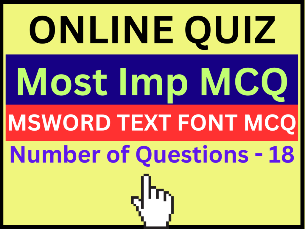 Formatting Text in MS Word Quiz GK in Hindi